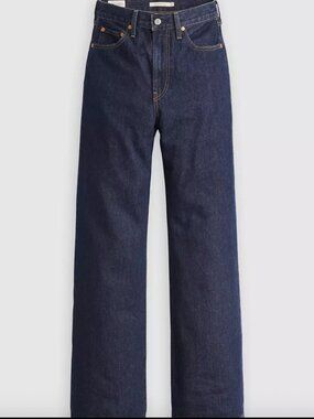 Levi's Ribcage Wide Leg Women's Jeans Color: Shaded View- dark wash, 27x32
